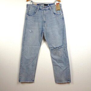 Levi's Silvertab Straight Jeans Men's Size 36x32 Blue Denim Distressed Relaxed